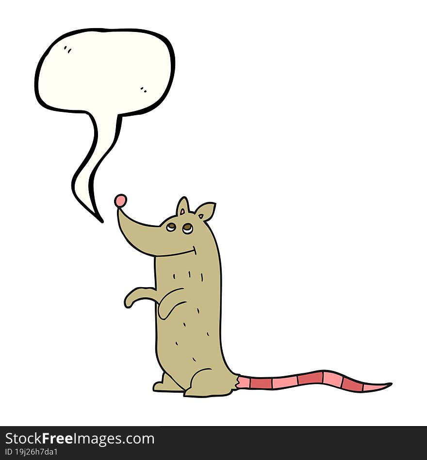 freehand drawn speech bubble cartoon rat