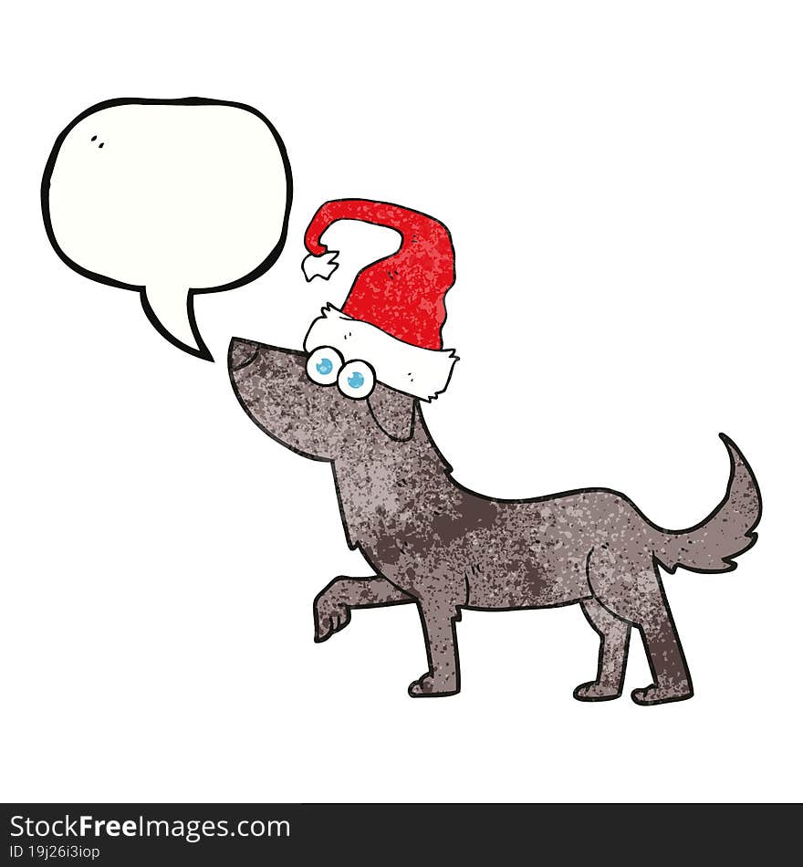 speech bubble textured cartoon dog