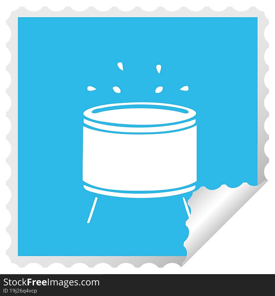 square peeling sticker cartoon drum