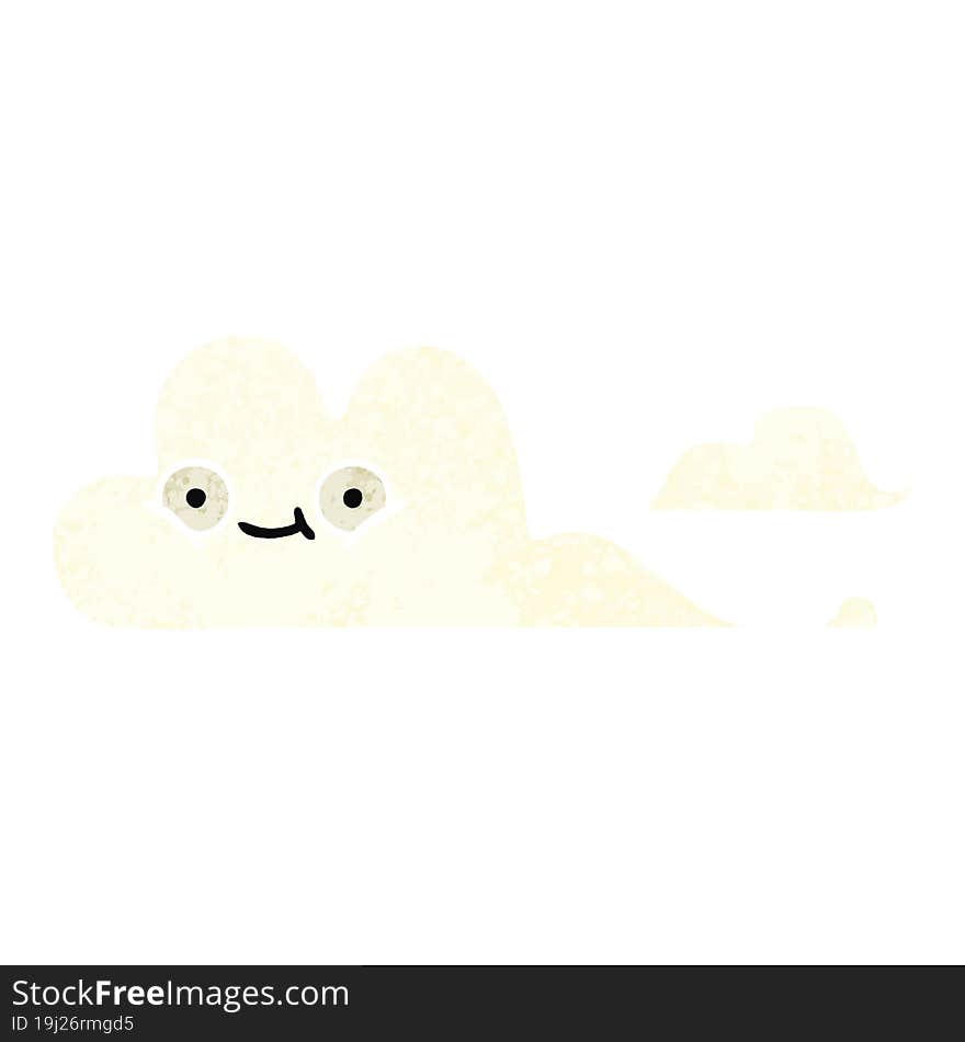 Retro Illustration Style Cartoon White Cloud