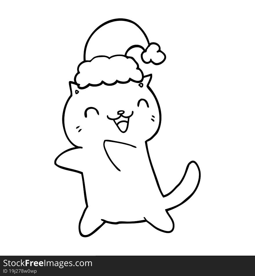 cute cartoon christmas cat