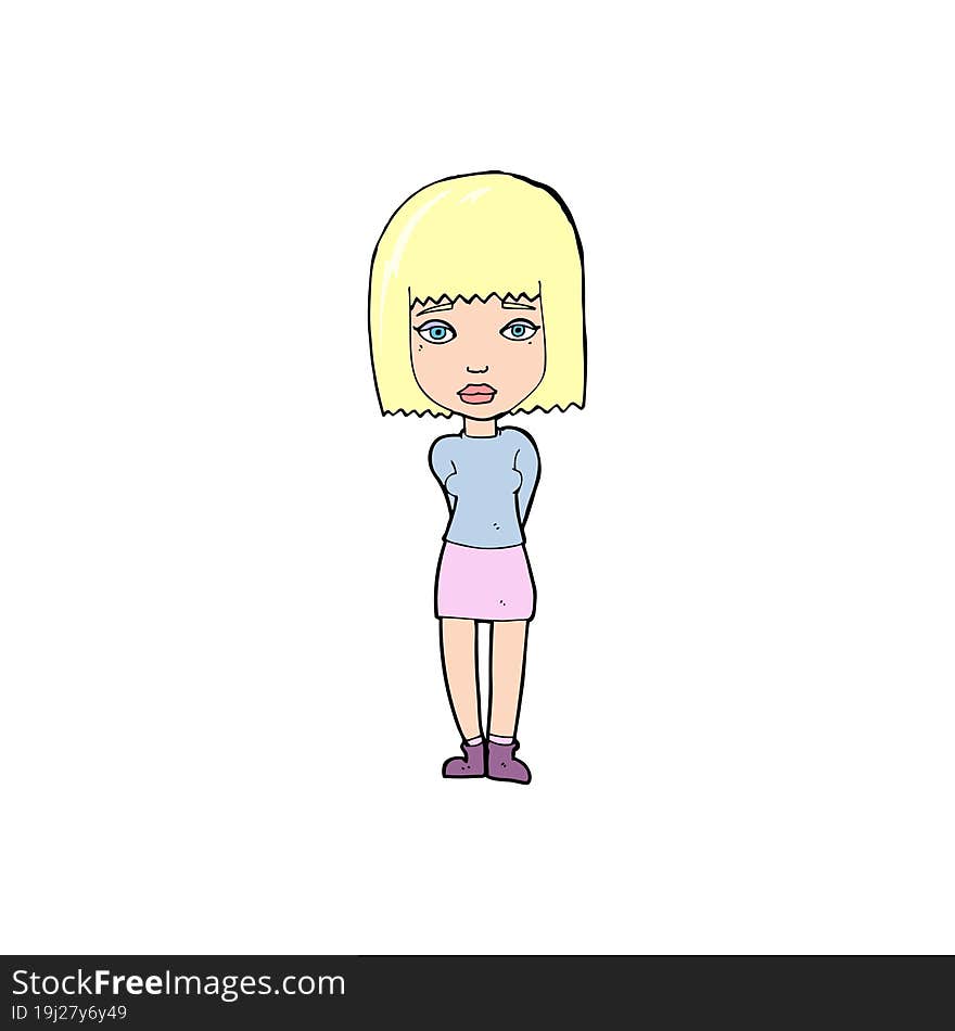 Cartoon Serious Girl