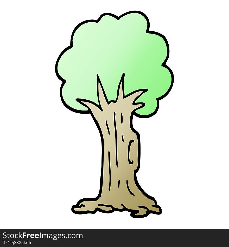 Vector Gradient Illustration Cartoon Tree