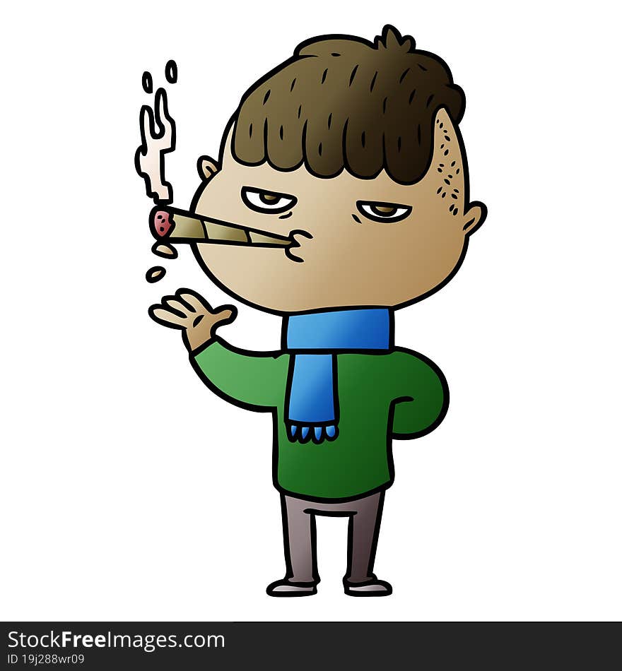 cartoon man smoking. cartoon man smoking