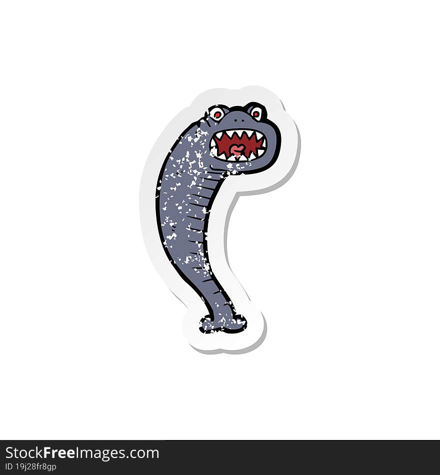 retro distressed sticker of a cartoon leech