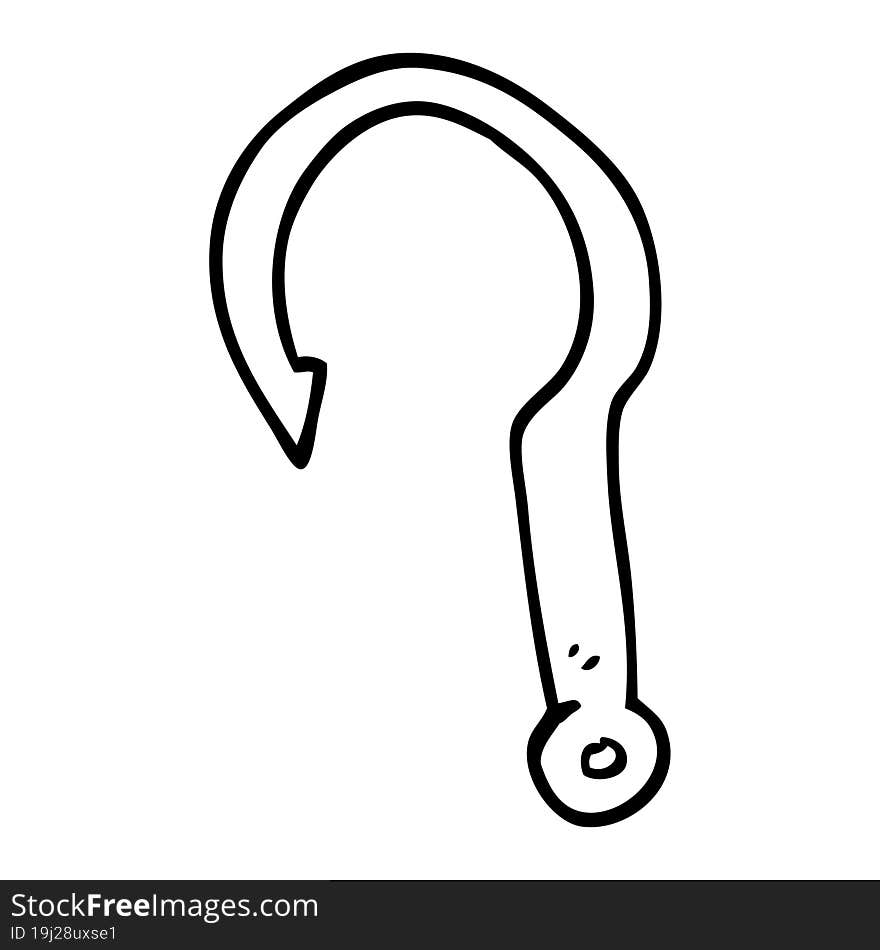 line drawing cartoon fish hook