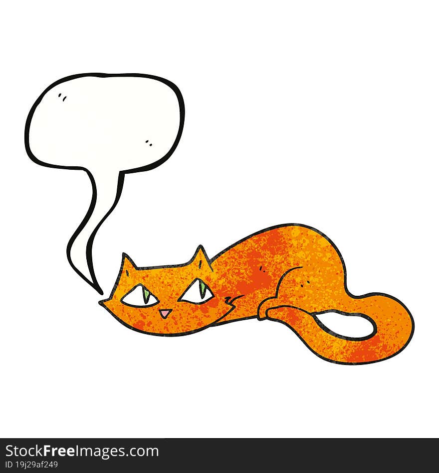 speech bubble textured cartoon cat