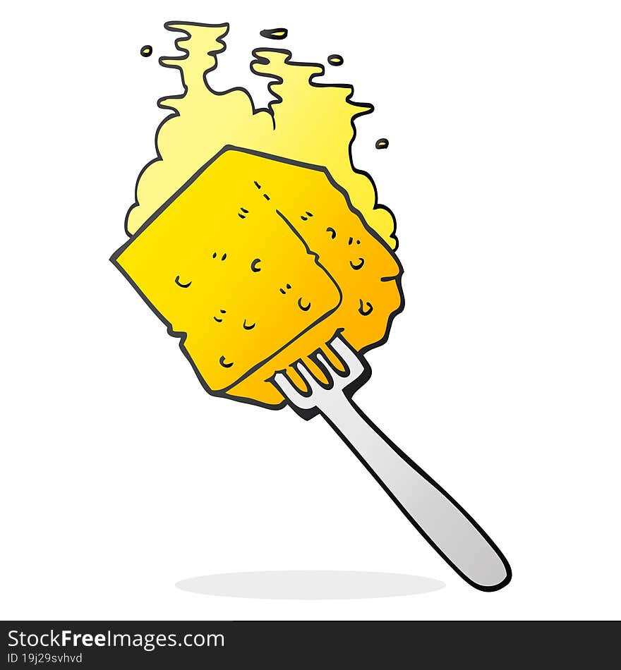 cartoon cheese on fork