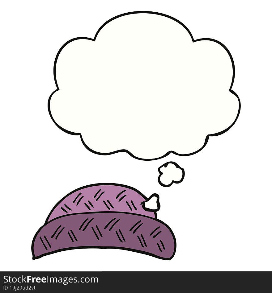 cartoon hat with thought bubble. cartoon hat with thought bubble