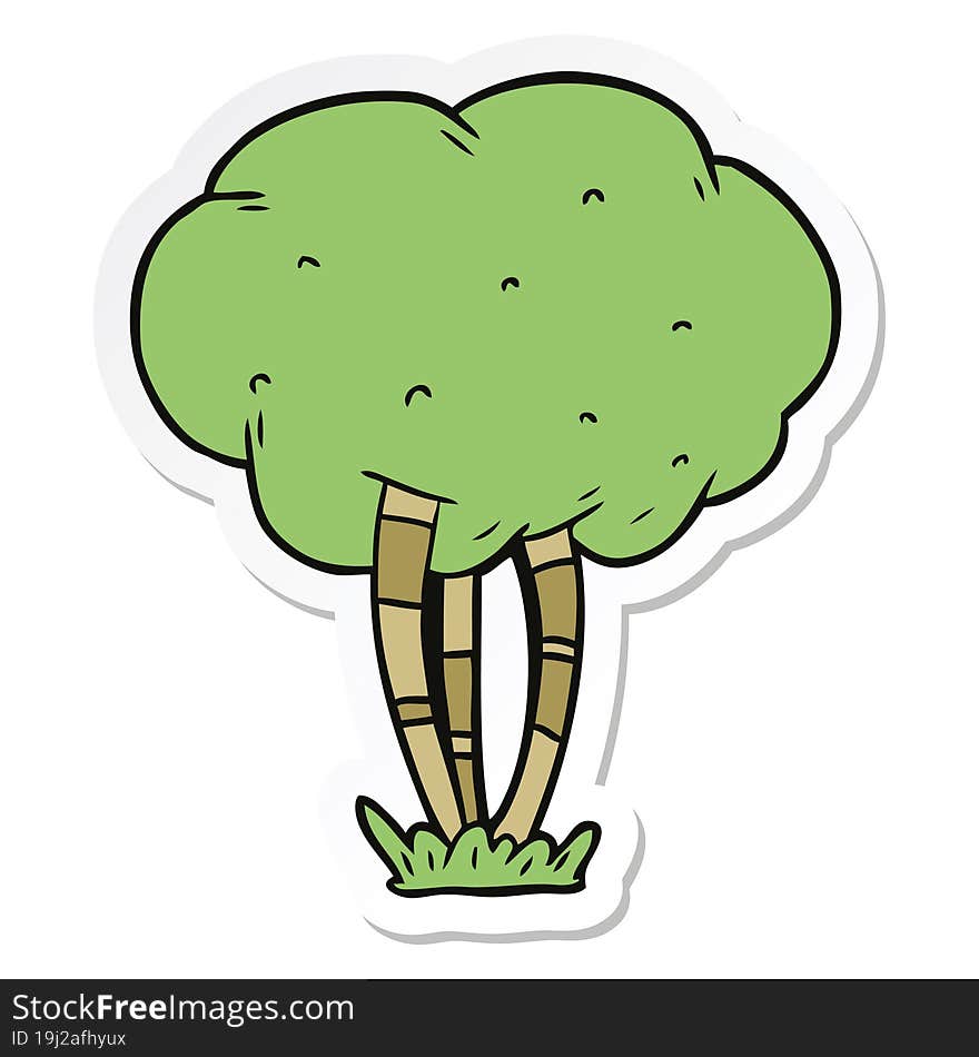 sticker of a cartoon tree