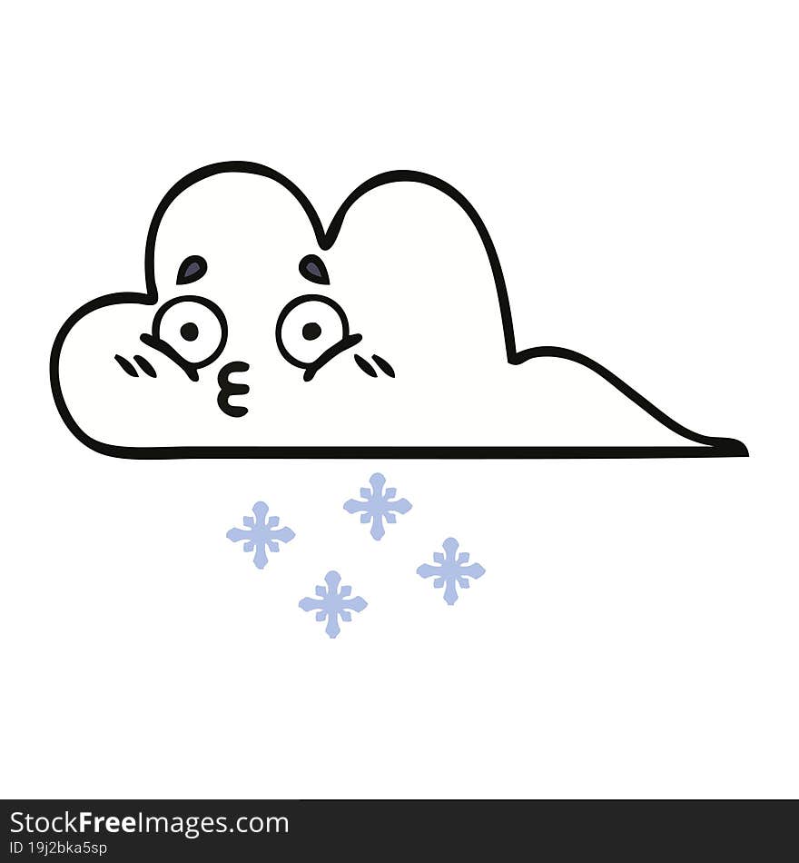 cute cartoon snow cloud