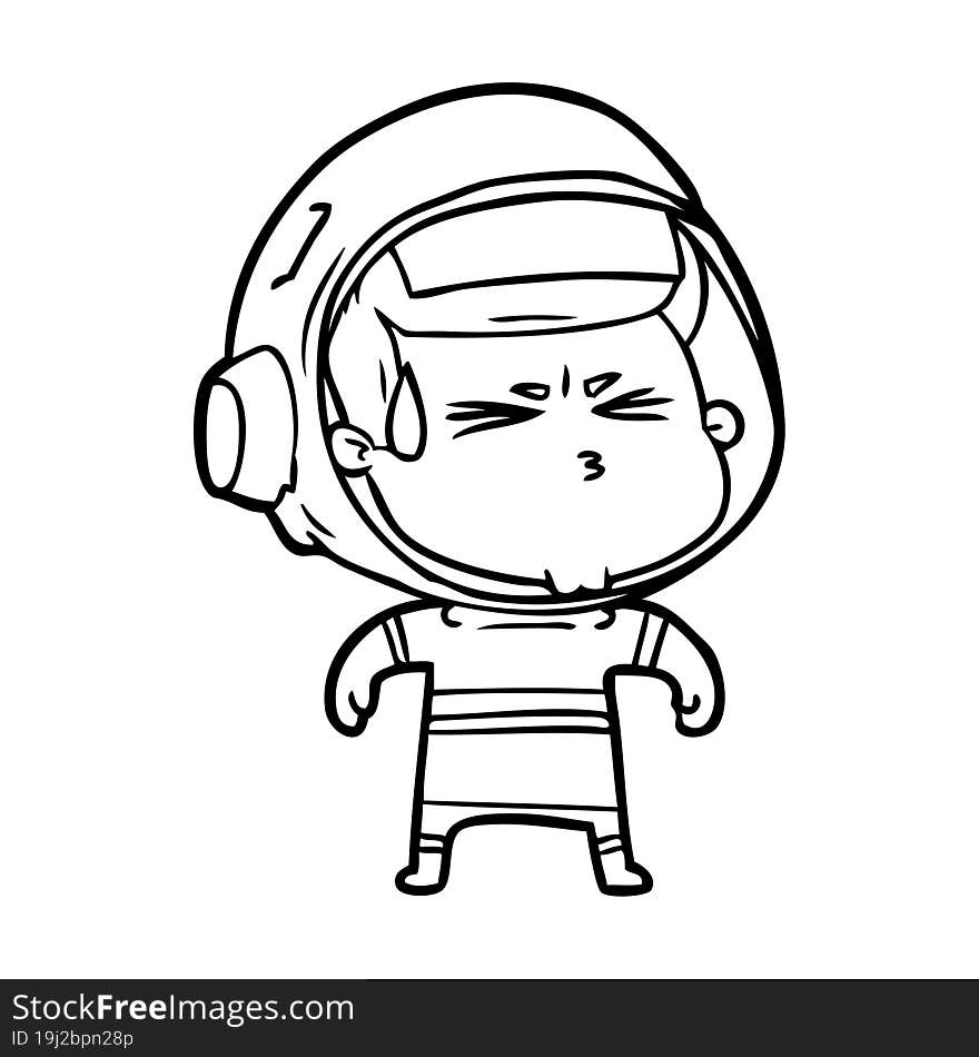 cartoon stressed astronaut. cartoon stressed astronaut