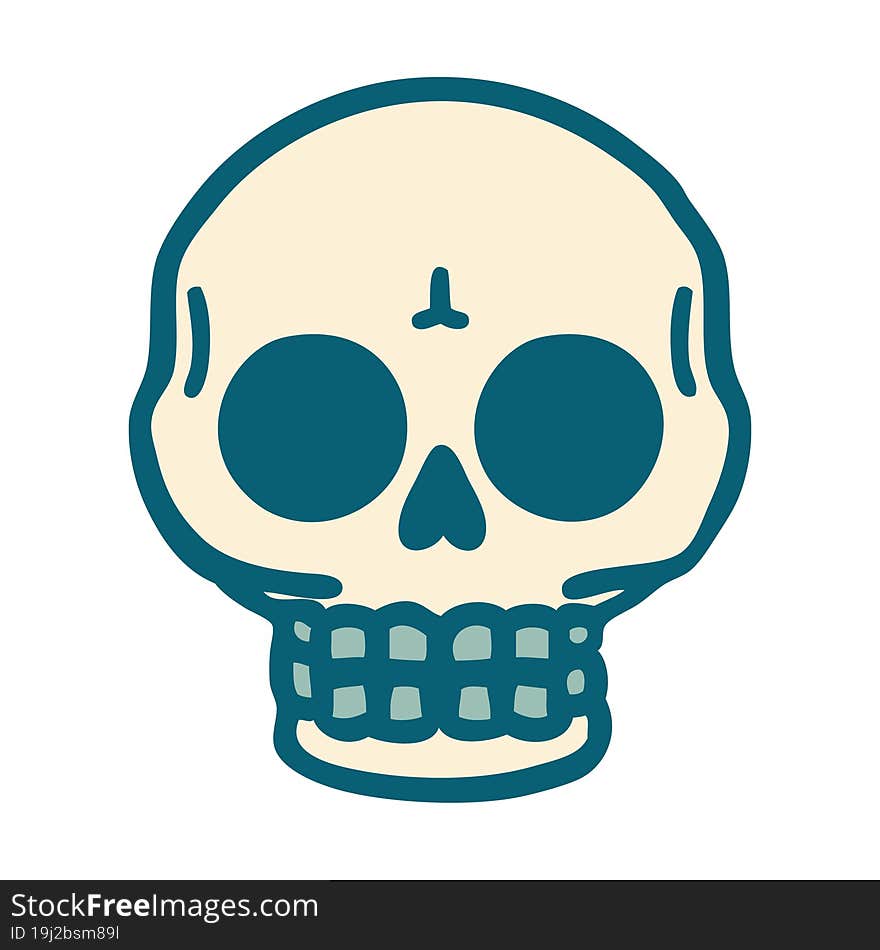 iconic tattoo style image of a skull. iconic tattoo style image of a skull