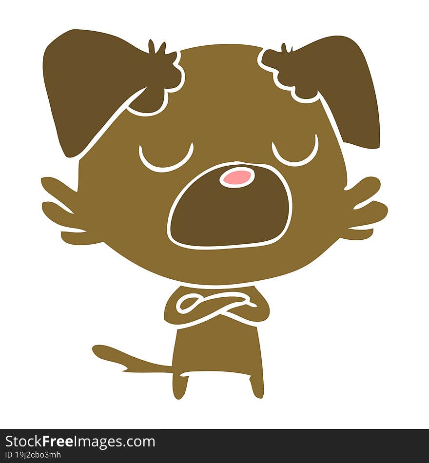 Flat Color Style Cartoon Dog