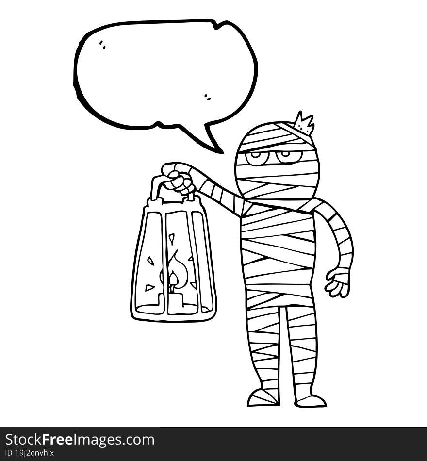 speech bubble cartoon mummy