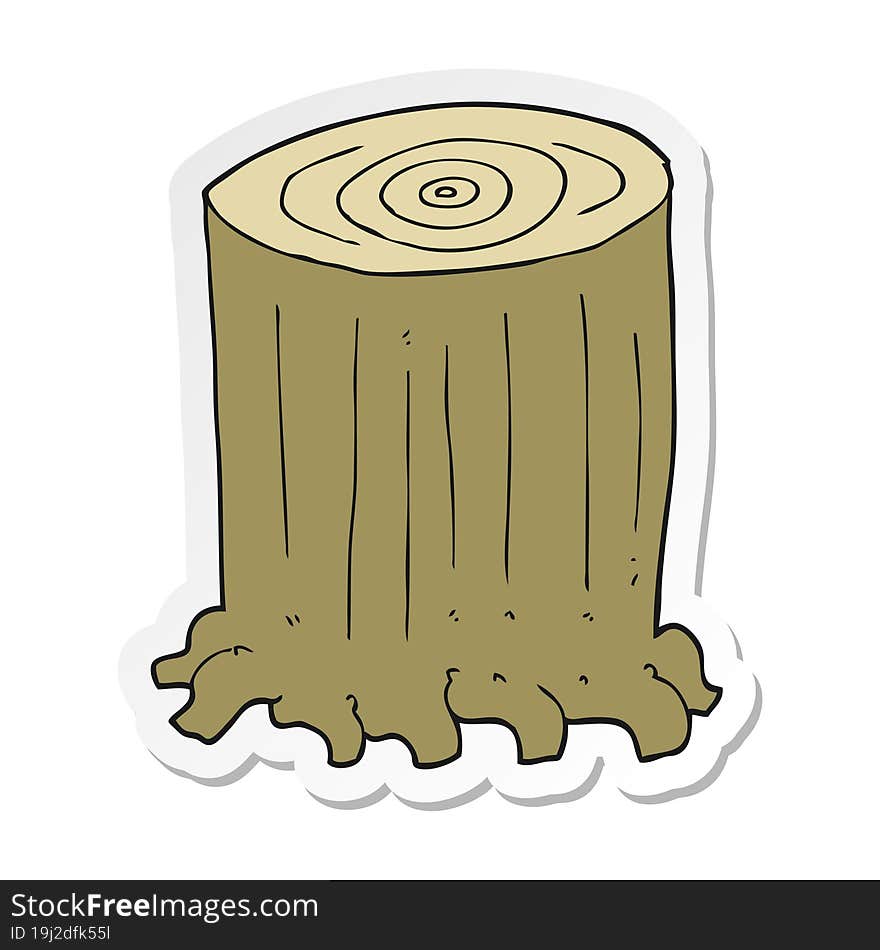 sticker of a cartoon tree stump