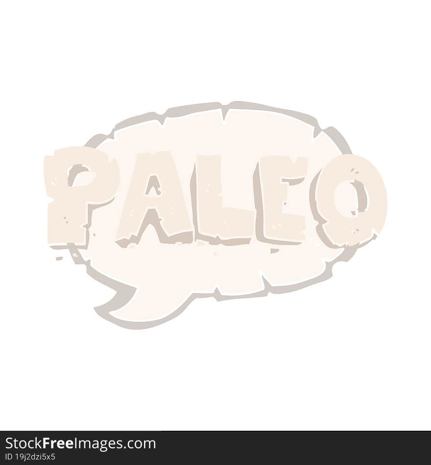 paleo flat color illustration of sign. paleo flat color illustration of sign