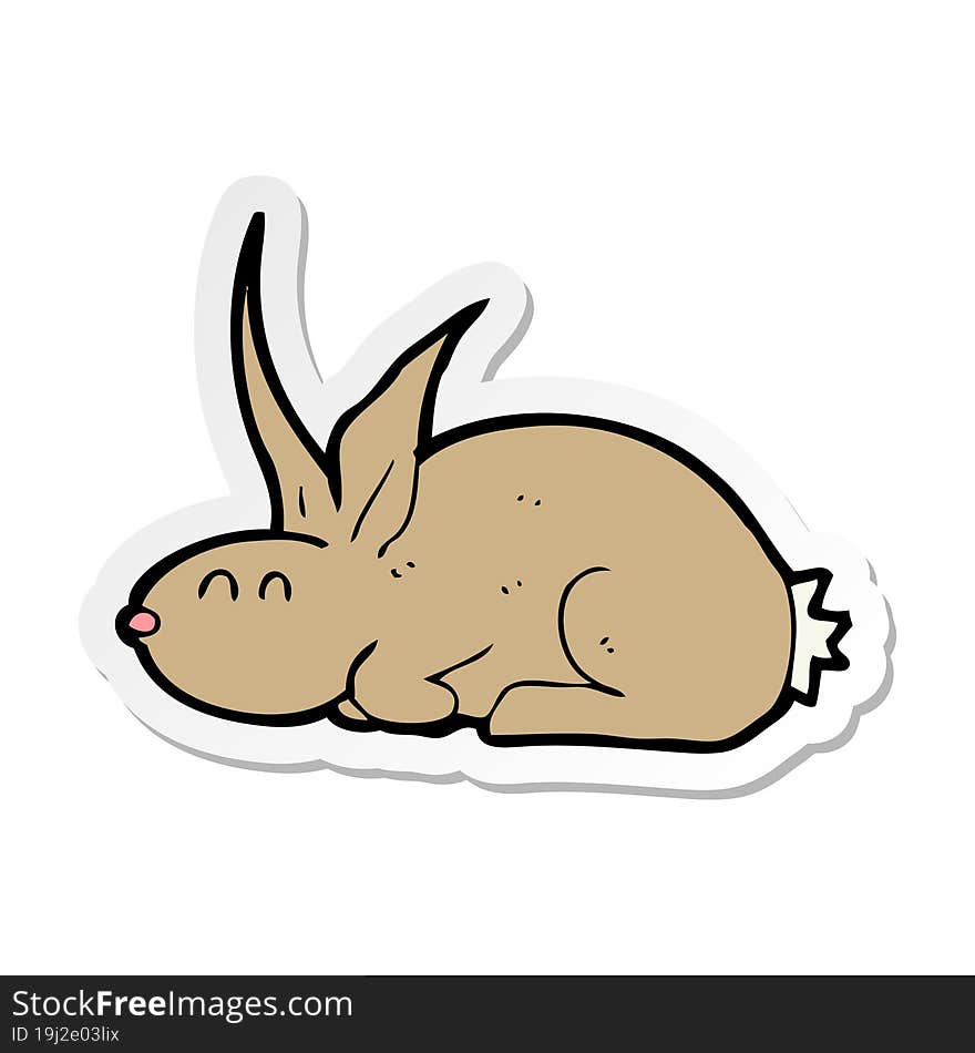 sticker of a cartoon rabbit