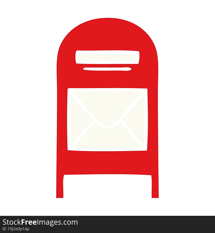 flat color retro cartoon mail box