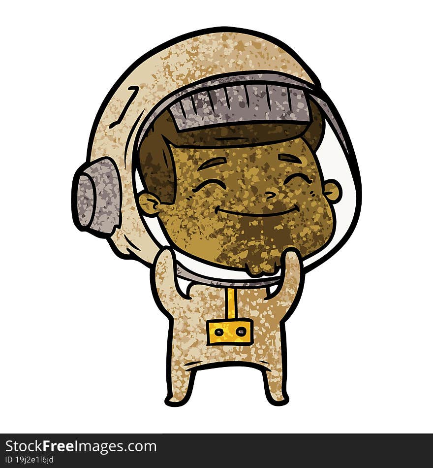 happy cartoon astronaut. happy cartoon astronaut