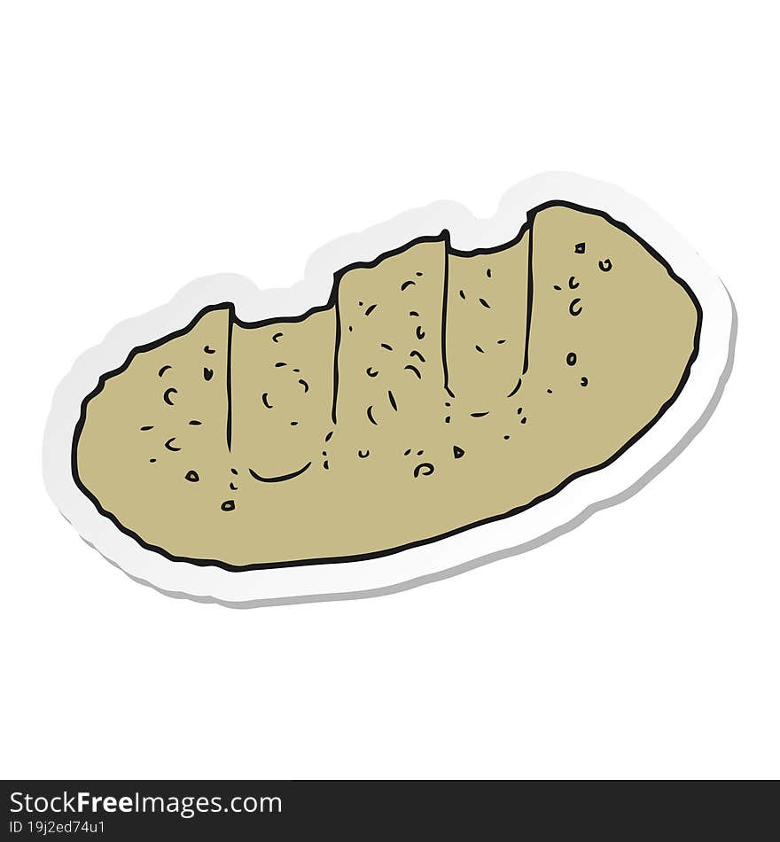 Sticker Of A Cartoon Bread