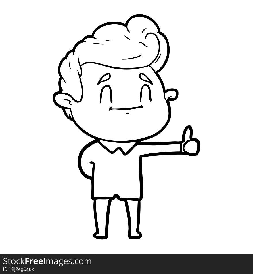 happy cartoon man giving thumbs up. happy cartoon man giving thumbs up