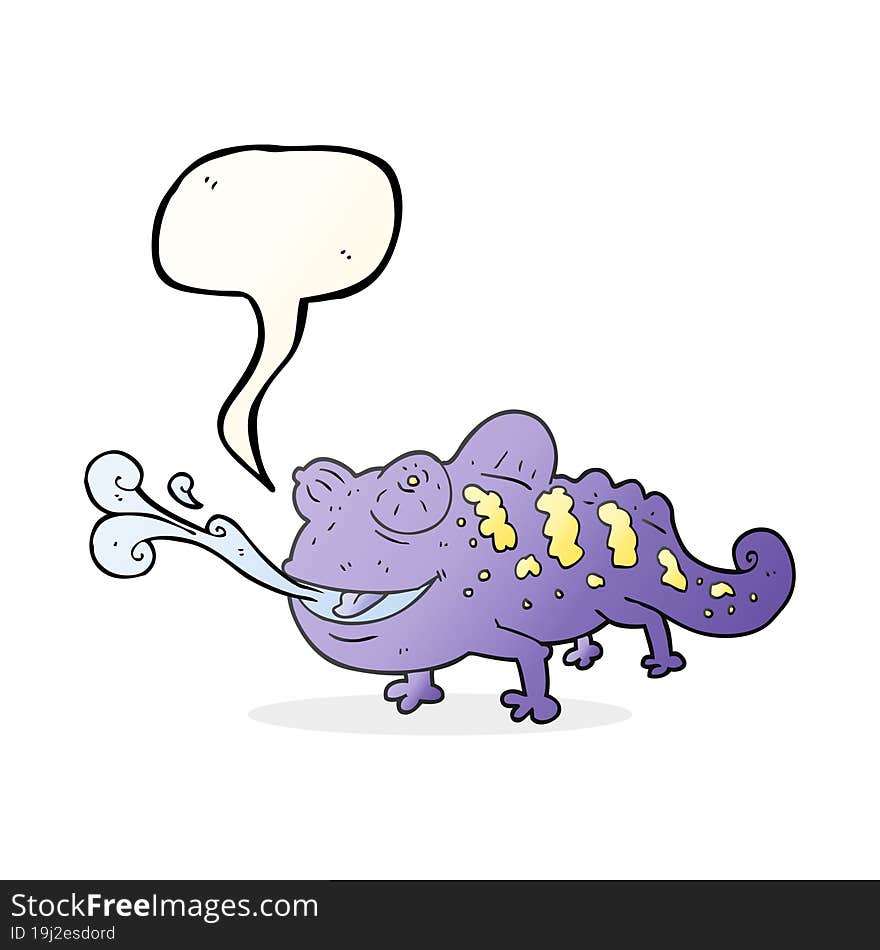 speech bubble cartoon chameleon