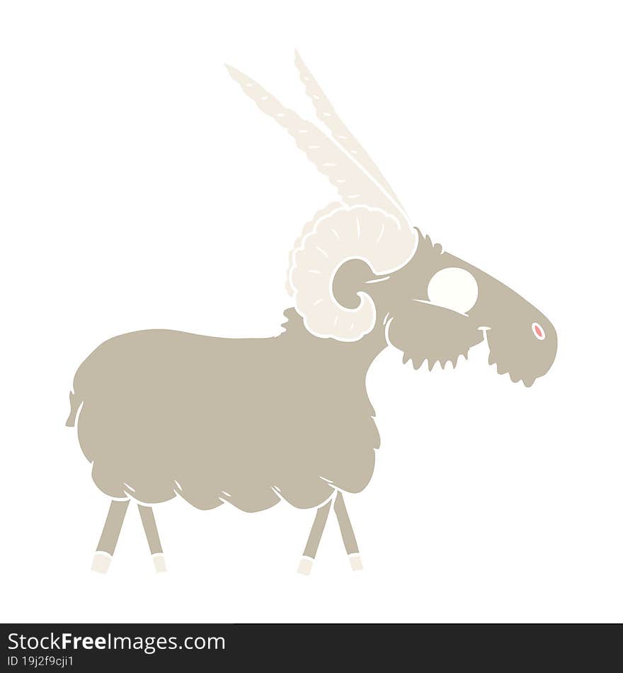 flat color style cartoon goat