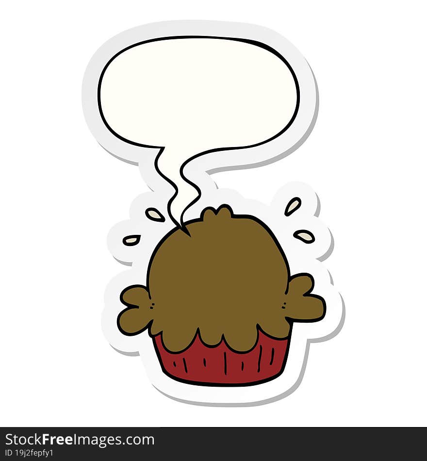 cute cartoon pie and speech bubble sticker