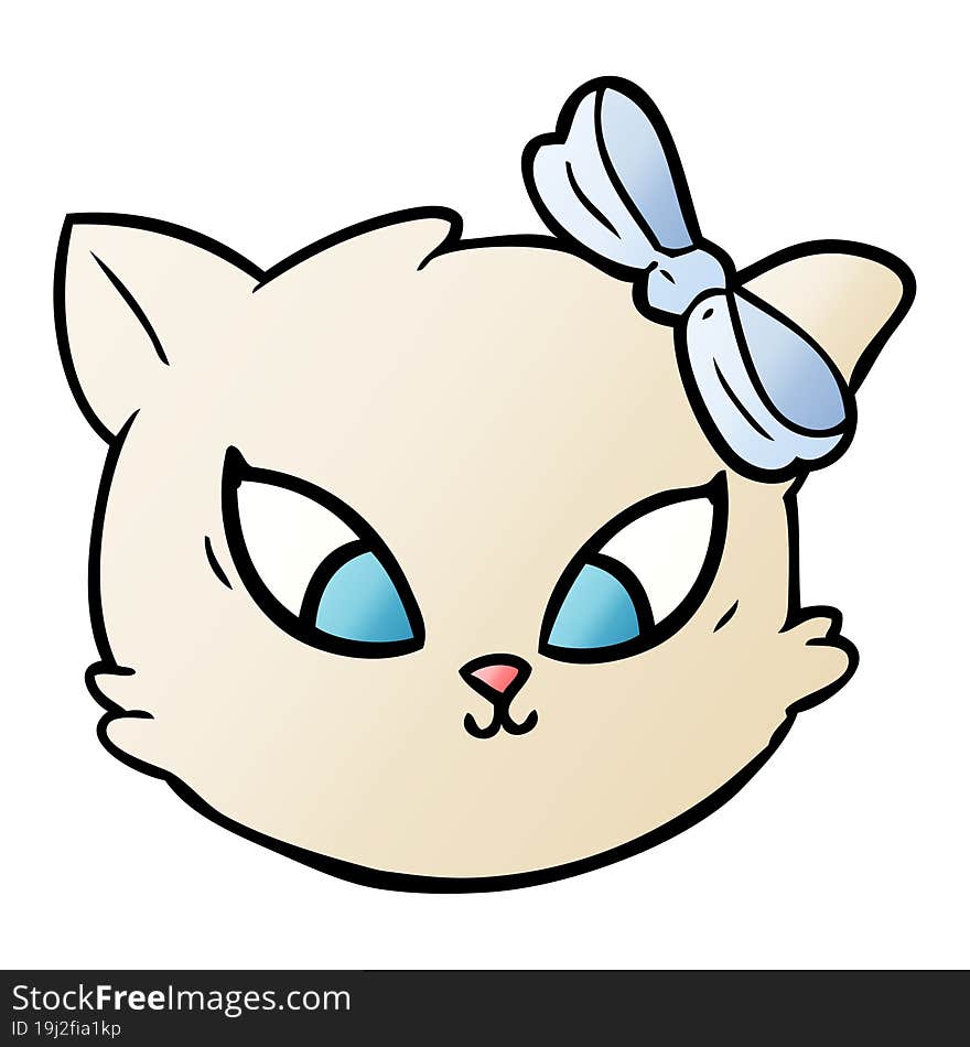 cute cartoon cat with bow. cute cartoon cat with bow