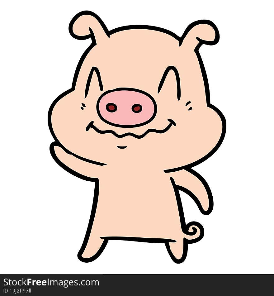 nervous cartoon pig. nervous cartoon pig