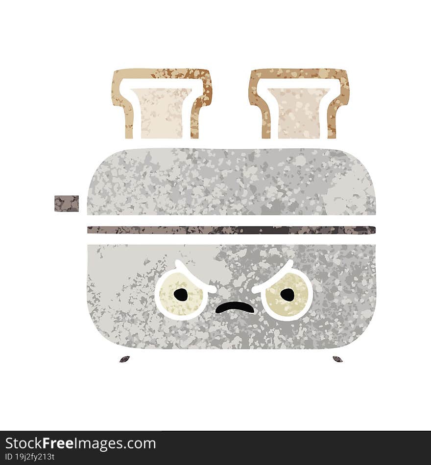 retro illustration style cartoon of a toaster