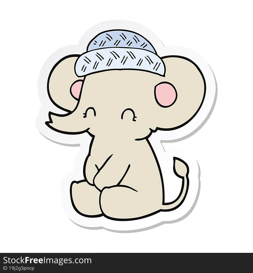 sticker of a cartoon cute elephant