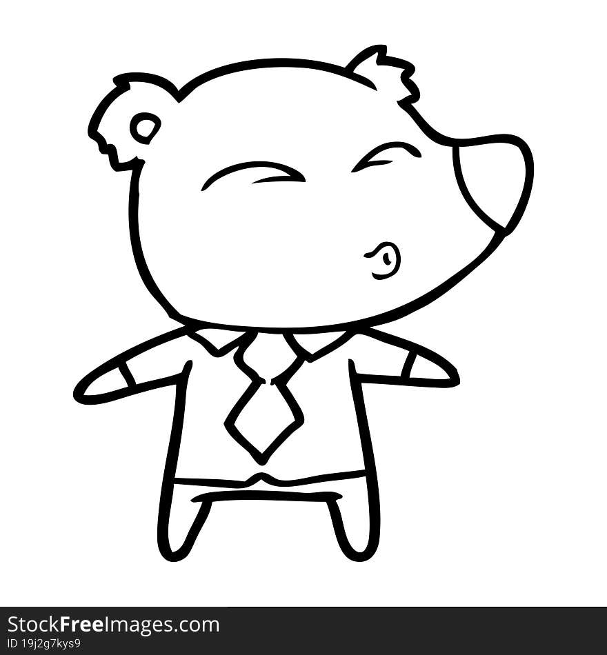 cartoon whistling bear boss. cartoon whistling bear boss