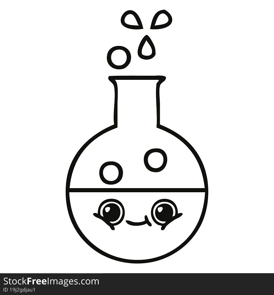 line drawing cartoon of a test tube