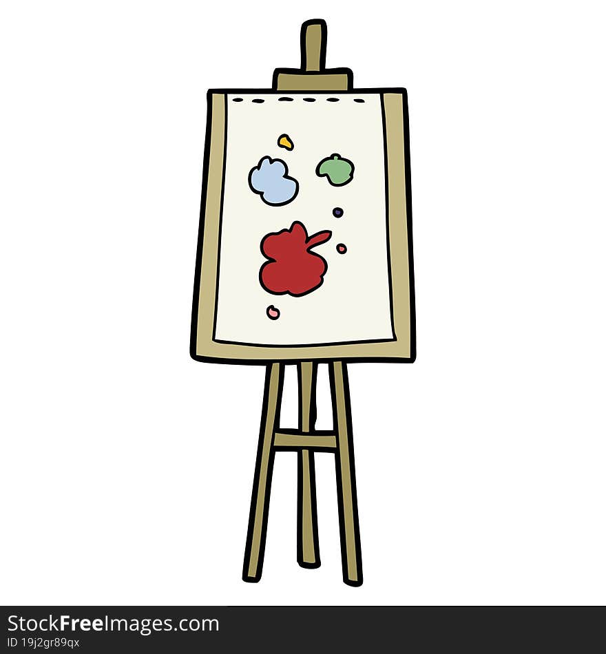 cartoon painting easel. cartoon painting easel