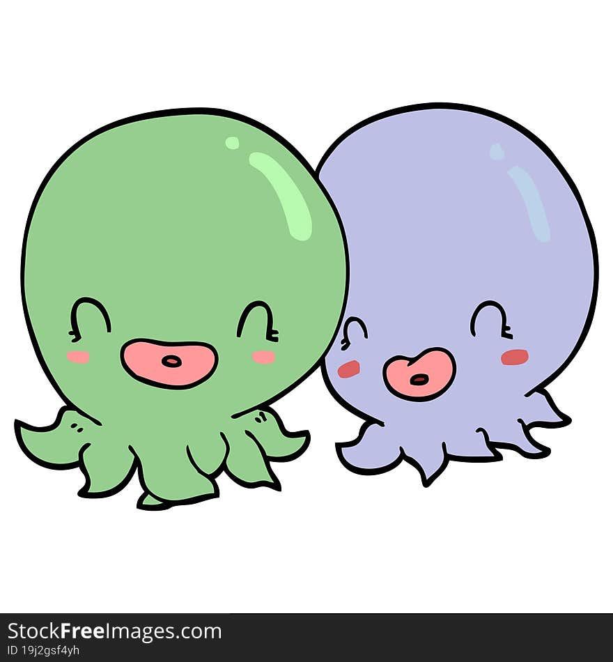 two cartoon octopi