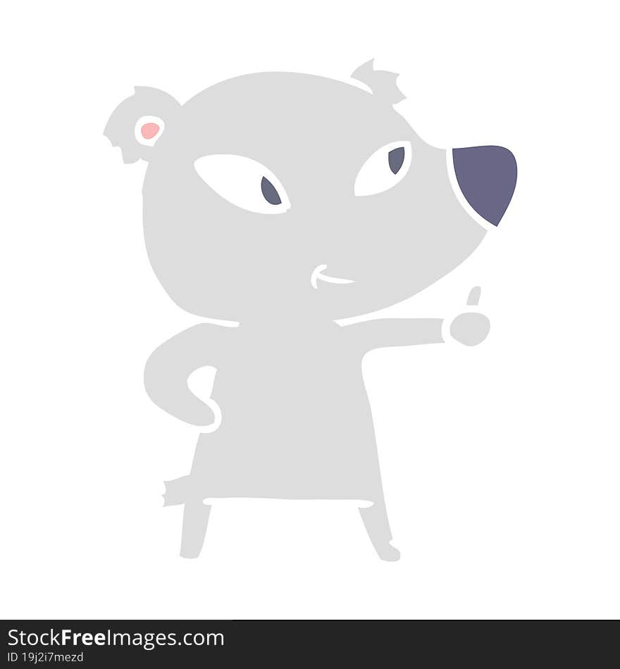 Cute Flat Color Style Cartoon Bear