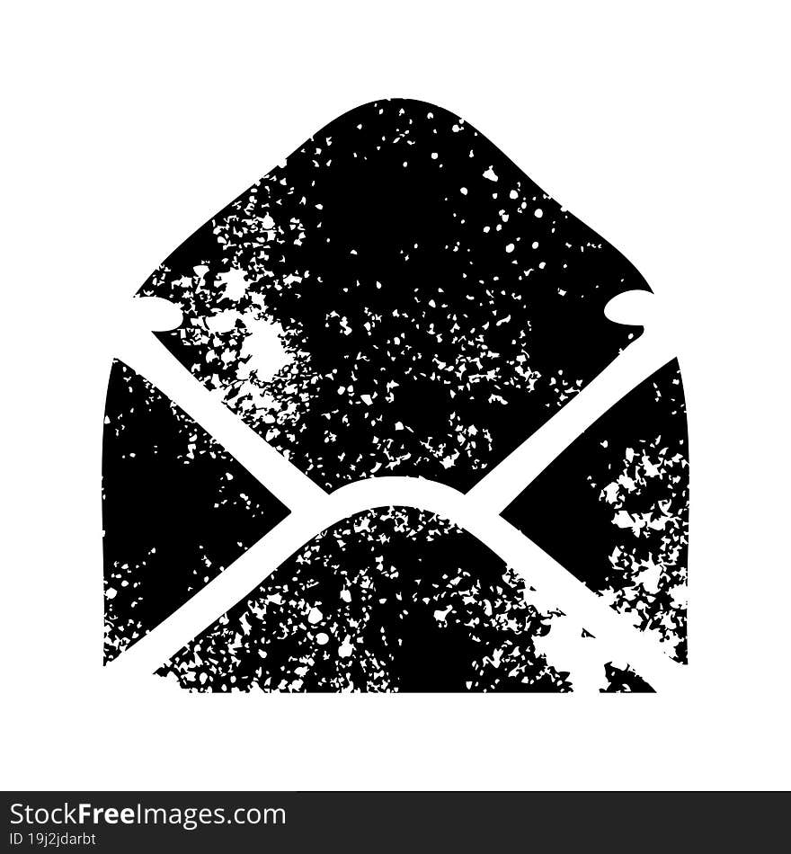 distressed symbol of a paper envelope