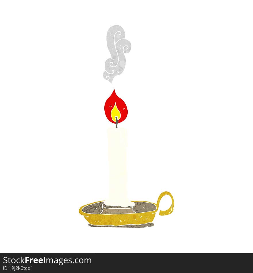 cartoon burning candle