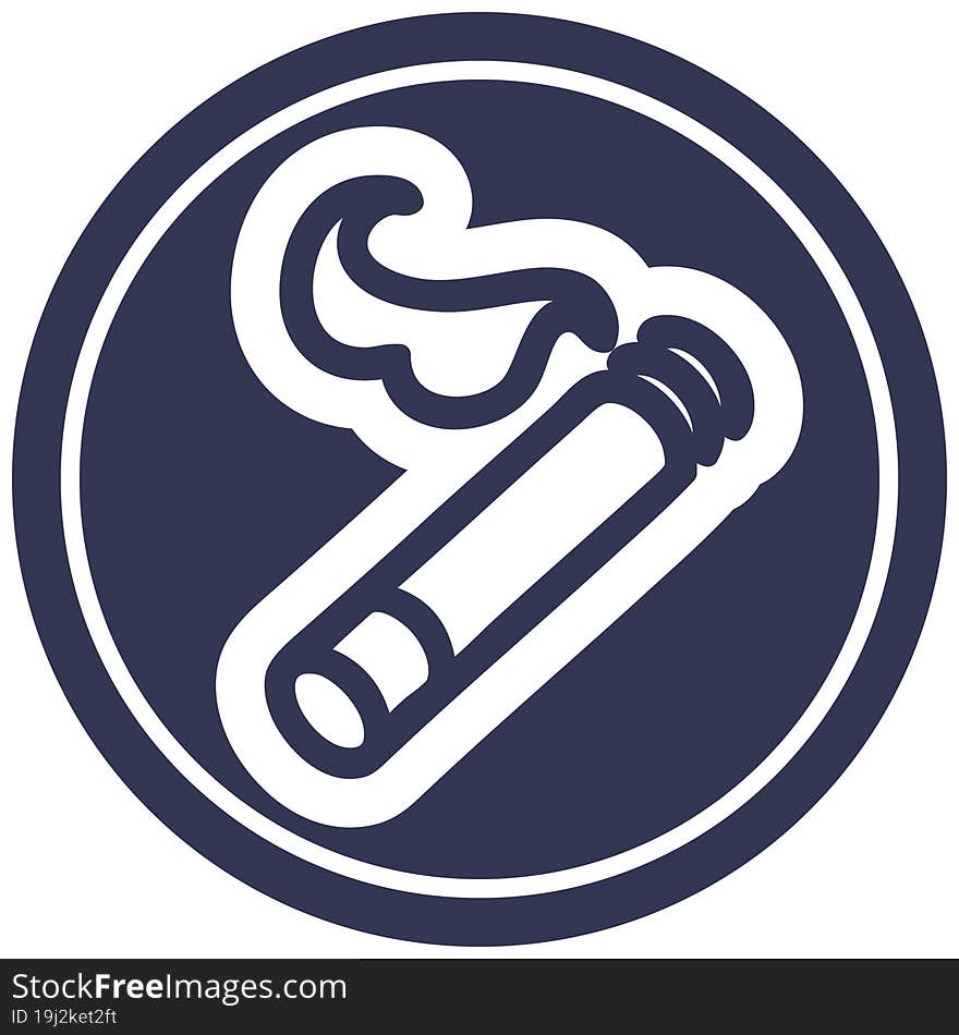 Lit Cigarette Circular Icon