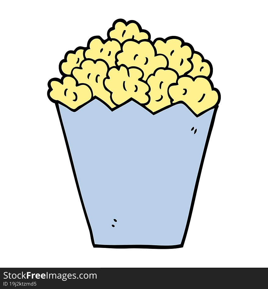 cartoon doodle popcorn