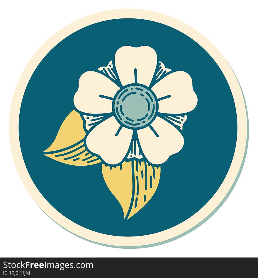 tattoo style sticker of a flower