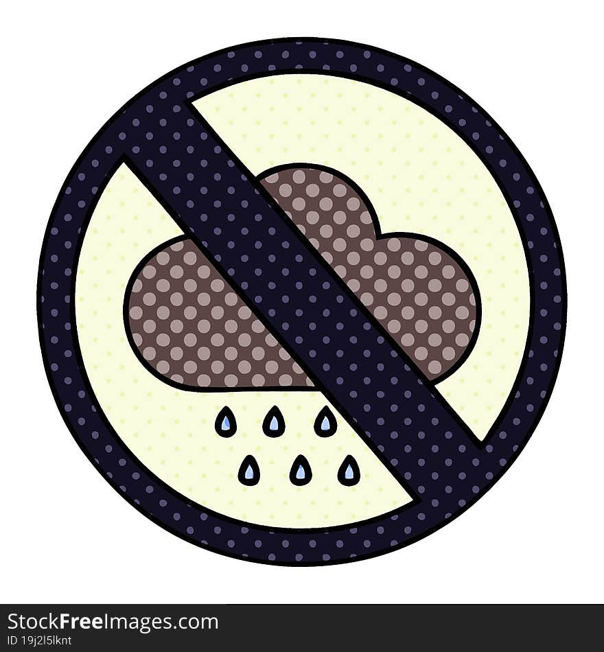 comic book style cartoon of a storm rain cloud sign