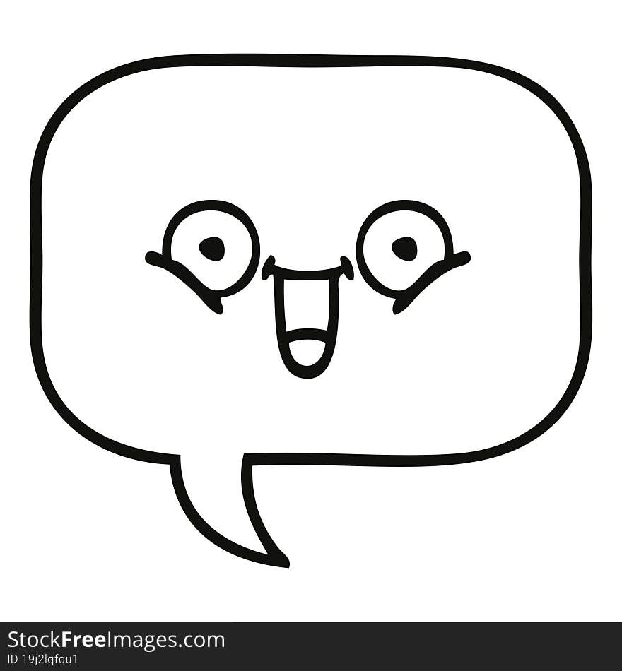 line drawing cartoon speech bubble