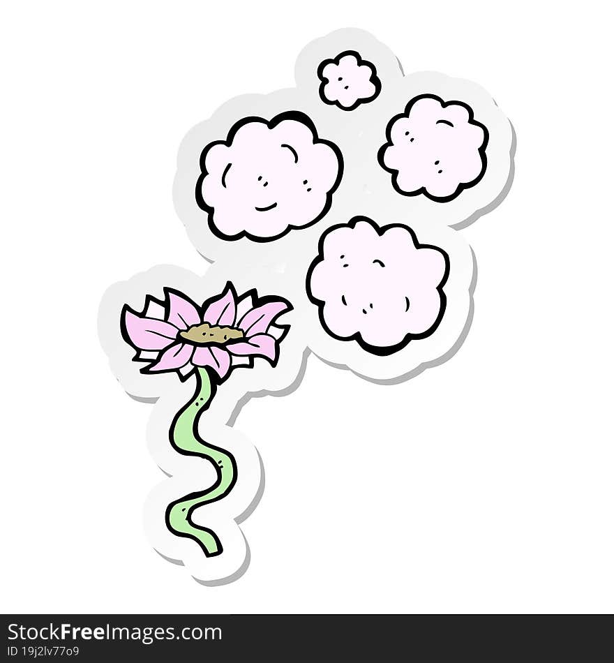 sticker of a cartoon flower