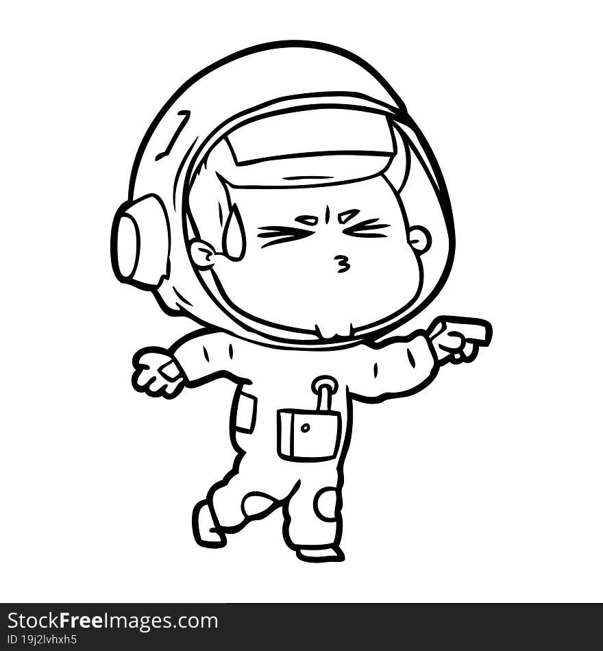 cartoon stressed astronaut. cartoon stressed astronaut