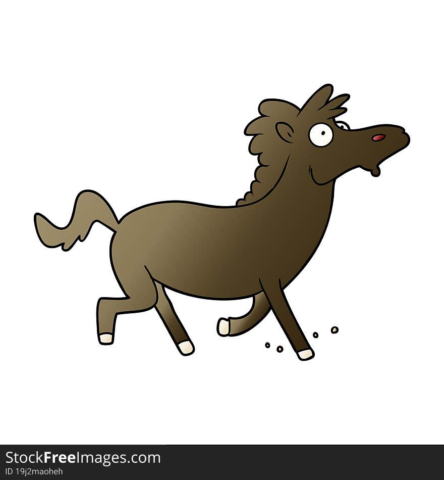 cartoon running horse. cartoon running horse