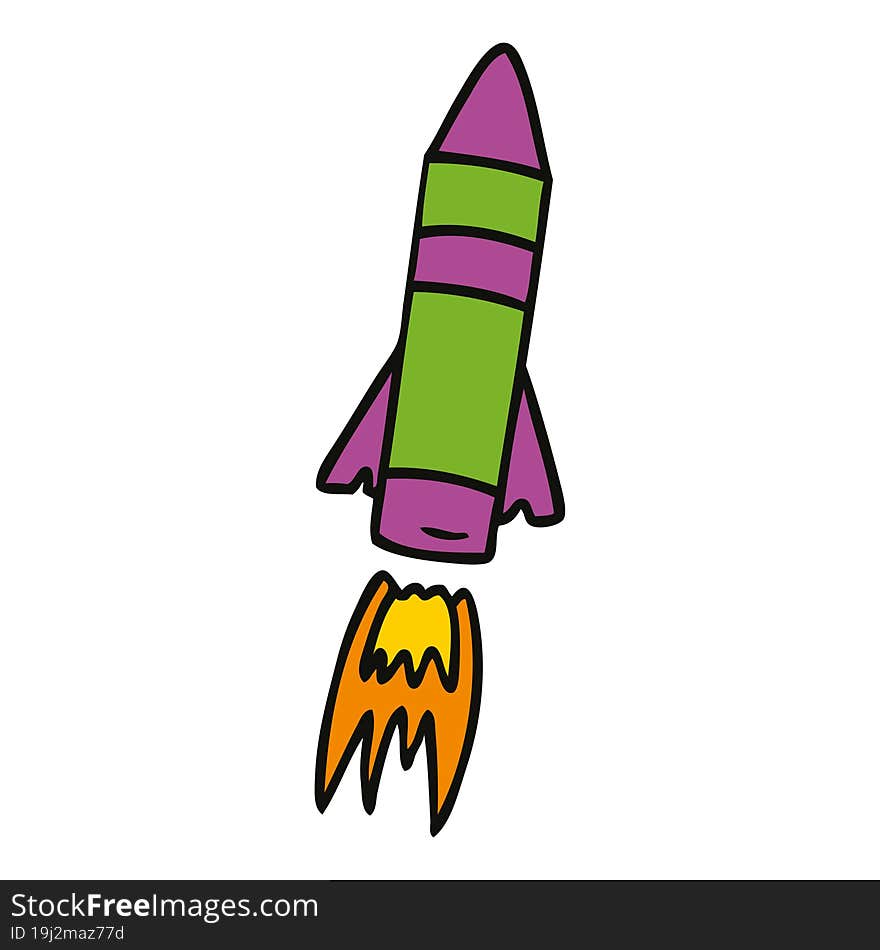 hand drawn cartoon doodle of a space rocket