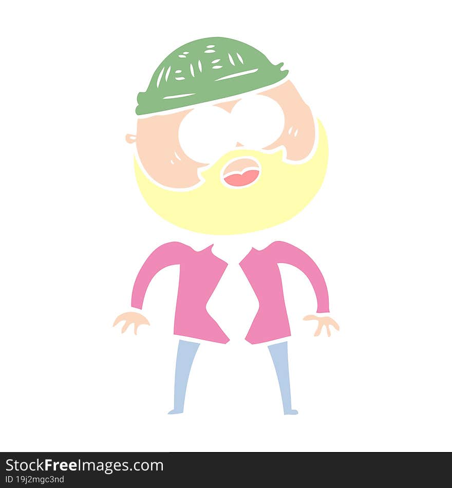 flat color style cartoon bearded man